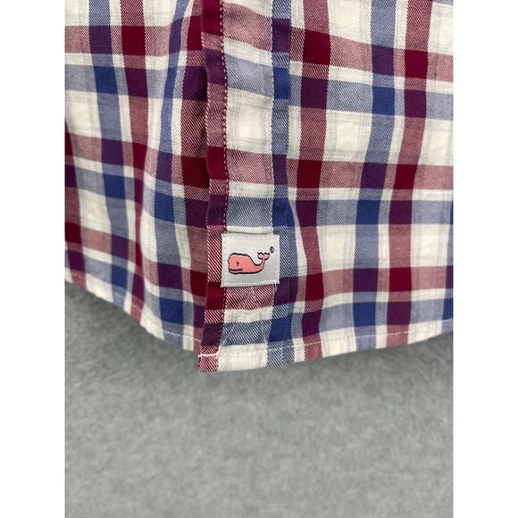 Vineyard Vines Murray Shirt Mens XL Red Blue Plaid Long Sleeve Button Down - Picture 4 of 9